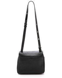 Sac bandoulière en cuir noir Kara