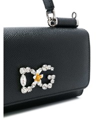 Sac bandoulière en cuir noir Dolce & Gabbana