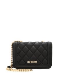 Sac bandoulière en cuir noir Moschino