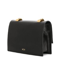 Sac bandoulière en cuir noir N°21