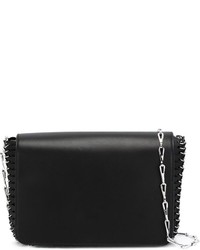 Sac bandoulière en cuir noir Paco Rabanne