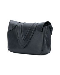 Sac bandoulière en cuir noir Elena Ghisellini