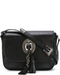 Sac bandoulière en cuir noir Saint Laurent