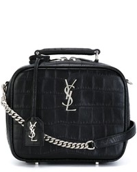 Sac bandoulière en cuir noir Saint Laurent