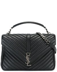 Sac bandoulière en cuir noir Saint Laurent