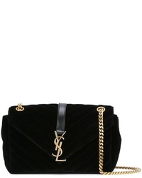 Sac bandoulière en cuir noir Saint Laurent