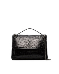 Sac bandoulière en cuir noir Saint Laurent