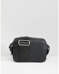 Sac bandoulière en cuir noir Yoki Fashion