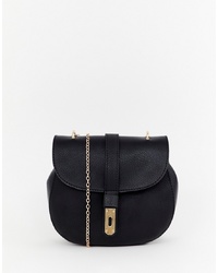 Sac bandoulière en cuir noir Yoki Fashion