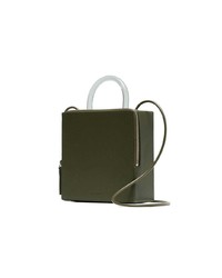 Sac bandoulière en cuir olive Building Block