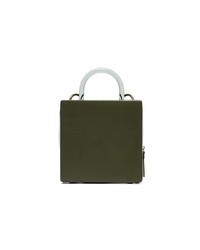 Sac bandoulière en cuir olive Building Block