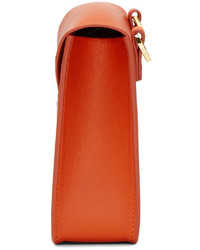 Sac bandoulière en cuir orange Sophie Hulme