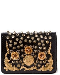 Sac bandoulière en cuir orné noir Dolce & Gabbana