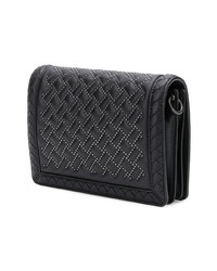 Sac bandoulière en cuir orné noir Bottega Veneta