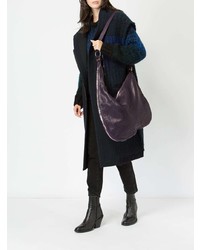 Sac bandoulière en cuir pourpre foncé Guidi