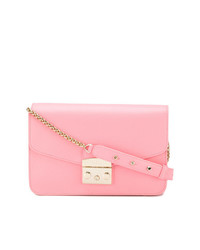 Sac bandoulière en cuir rose Furla