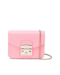 Sac bandoulière en cuir rose Furla