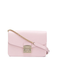 Sac bandoulière en cuir rose Furla