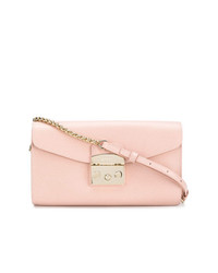 Sac bandoulière en cuir rose Furla