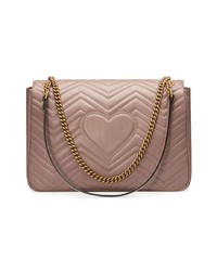 Sac bandoulière en cuir rose Gucci