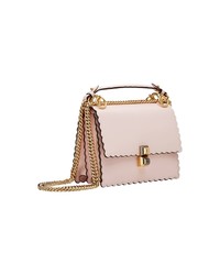 Sac bandoulière en cuir rose Fendi