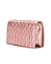 Sac bandoulière en cuir rose Miu Miu