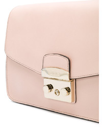 Sac bandoulière en cuir rose Furla