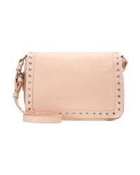 Sac bandoulière en cuir rose Pieces