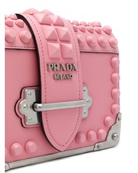 Sac bandoulière en cuir rose Prada