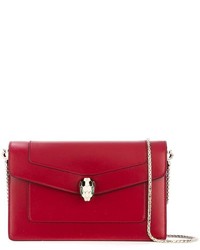 Sac bandoulière en cuir rouge Bulgari