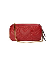 Sac bandoulière en cuir rouge Gucci