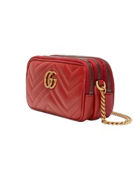 Sac bandoulière en cuir rouge Gucci