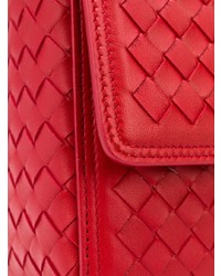 Sac bandoulière en cuir rouge Bottega Veneta