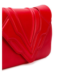 Sac bandoulière en cuir rouge Elena Ghisellini