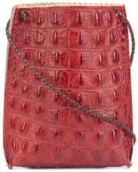 Sac bandoulière en cuir rouge