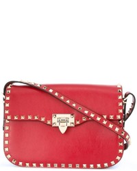 Sac bandoulière en cuir rouge Valentino Garavani