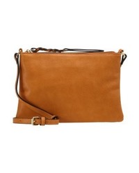 Sac bandoulière en cuir tabac Pieces