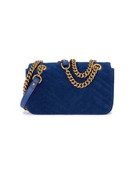 Sac bandoulière en daim bleu marine Gucci