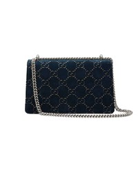 Sac bandoulière en daim bleu marine Gucci