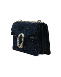 Sac bandoulière en daim bleu marine Gucci