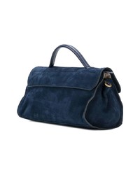 Sac bandoulière en daim bleu marine Zanellato