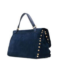 Sac bandoulière en daim bleu marine Zanellato