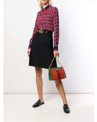 Sac bandoulière en daim multicolore Gucci