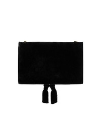 Sac bandoulière en daim noir Saint Laurent