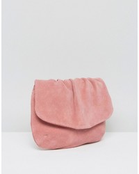 Sac bandoulière en daim rose Asos