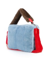 Sac bandoulière en fourrure bleu clair Marni