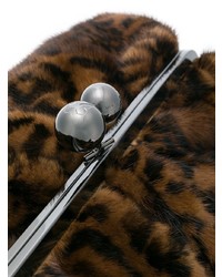 Sac bandoulière en fourrure imprimé léopard marron Weekend Max Mara