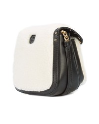 Sac bandoulière en fourrure noir et blanc Stella McCartney