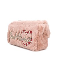 Sac bandoulière en fourrure rose Dolce & Gabbana