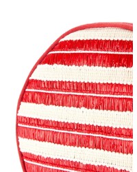 Sac bandoulière en toile à rayures horizontales blanc et rouge Mara & Mine
